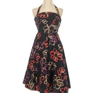 Girls from Savoy Anthropologie Black Floral Dress